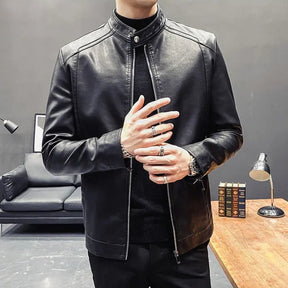 Jaqueta de Couro Casual Masculina Sampaio®