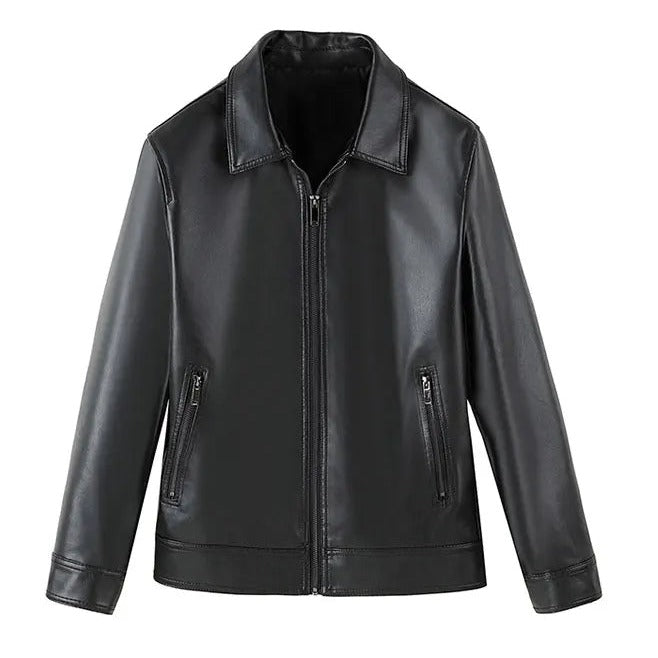 Jaqueta de Couro Gola Polo Masculina Sampaio®