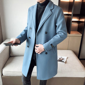 Sobretudo Masculino Abotoamento Duplo Grife