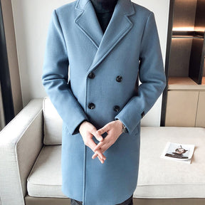 Sobretudo Masculino Abotoamento Duplo Grife