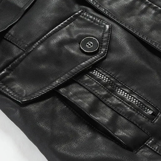 Jaqueta longa de Couro Masculina Sampaio®