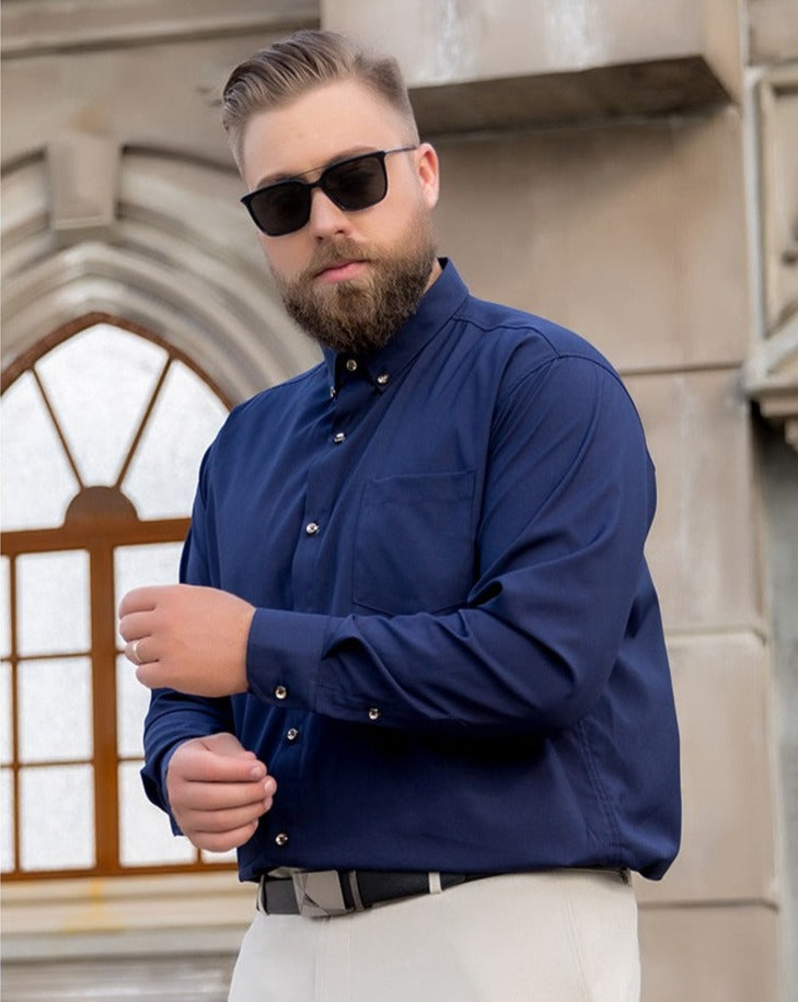 Camisa Social Manga Longa Masculina Plus Size