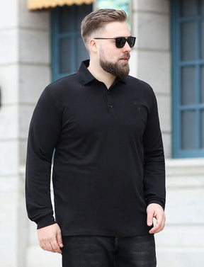 Camisa Polo Masculina Manga Longa Plus Size