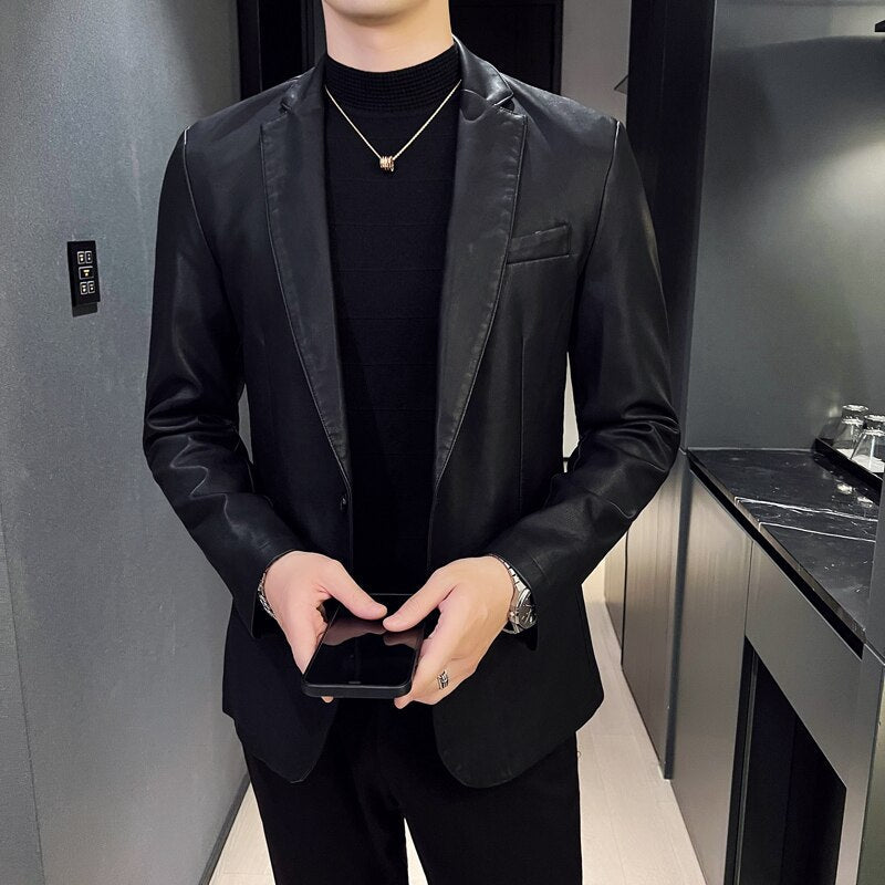 Blazer Masculino de Couro Sampaio® S1063