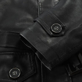 Jaqueta longa de Couro Masculina Sampaio®